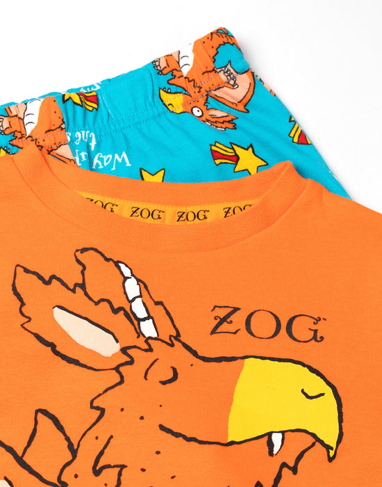 Gruffalo & Friends Zog Unisex Kids Orange Long Sleeve Long Leg Pyjama Set