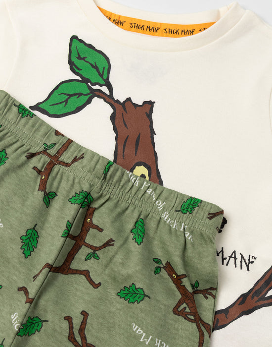 Gruffalo & Friends Stickman Unisex Kids Beige Long Sleeve Long Leg Pyjama Set