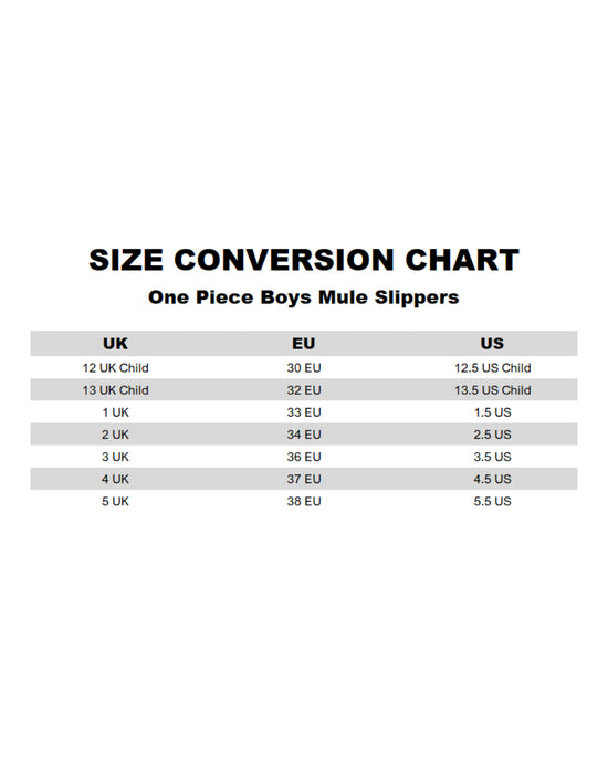 One Piece Logo Boys Black Mule Slippers