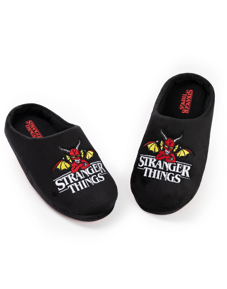Stranger Things Logo Unisex Kids Black Mule Slippers