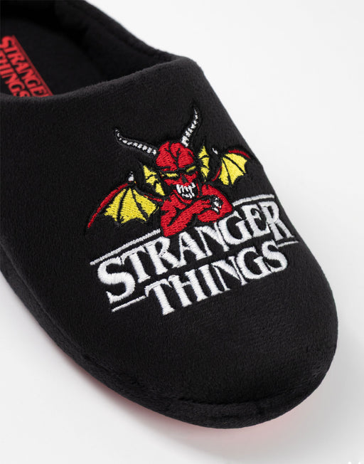 Stranger Things Logo Unisex Kids Black Mule Slippers