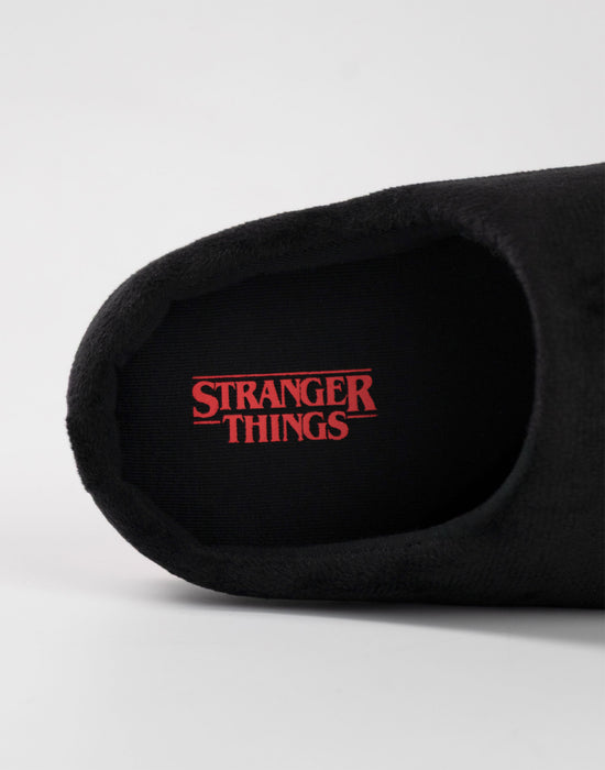 Stranger Things Logo Unisex Kids Black Mule Slippers