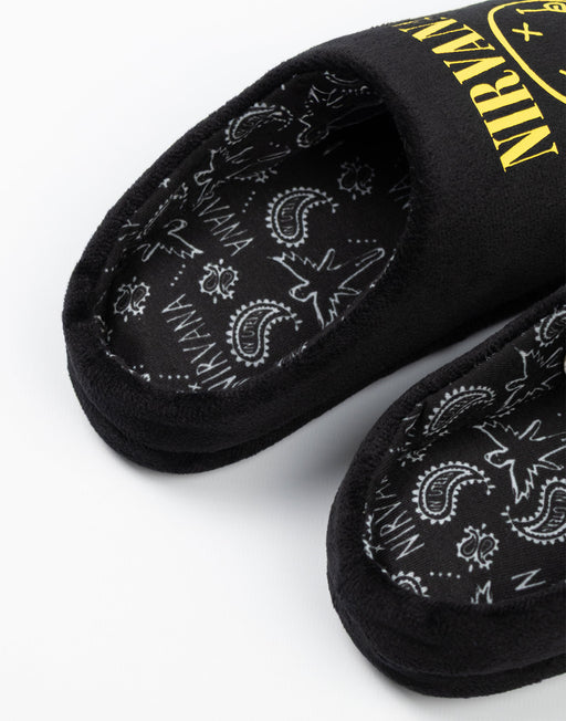 Nirvana Logo Unisex Kids Black Mule Slippers