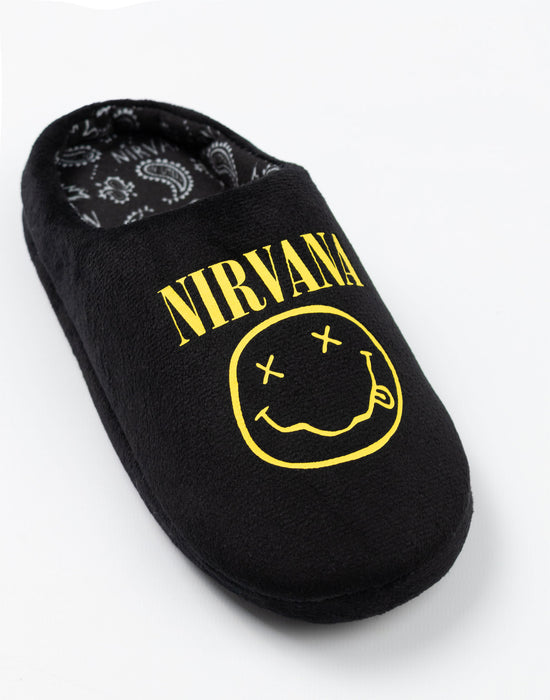 Nirvana Logo Unisex Kids Black Mule Slippers