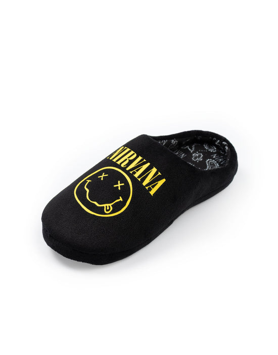Nirvana Logo Unisex Kids Black Mule Slippers