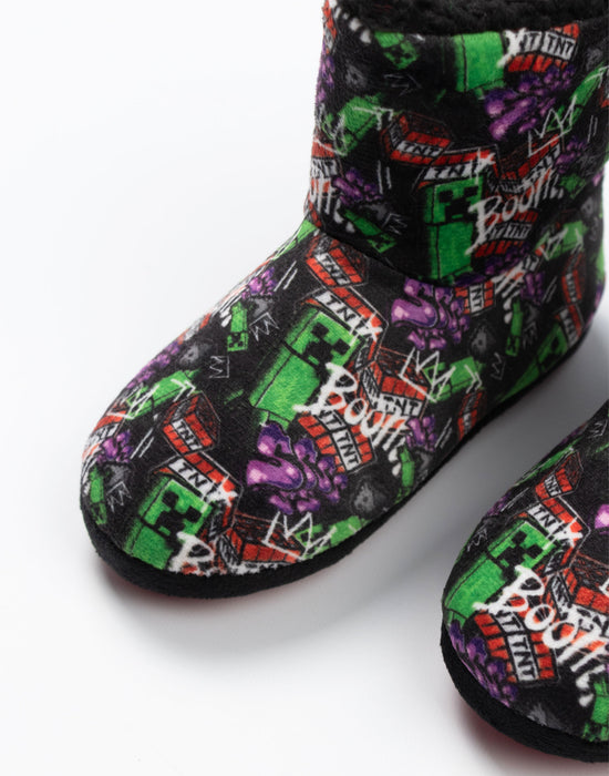 Minecraft Grafitti All Over Print Boys Multicoloured Slipper Boots