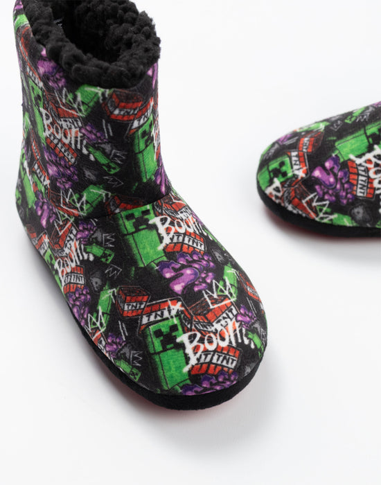 Minecraft Grafitti All Over Print Boys Multicoloured Slipper Boots