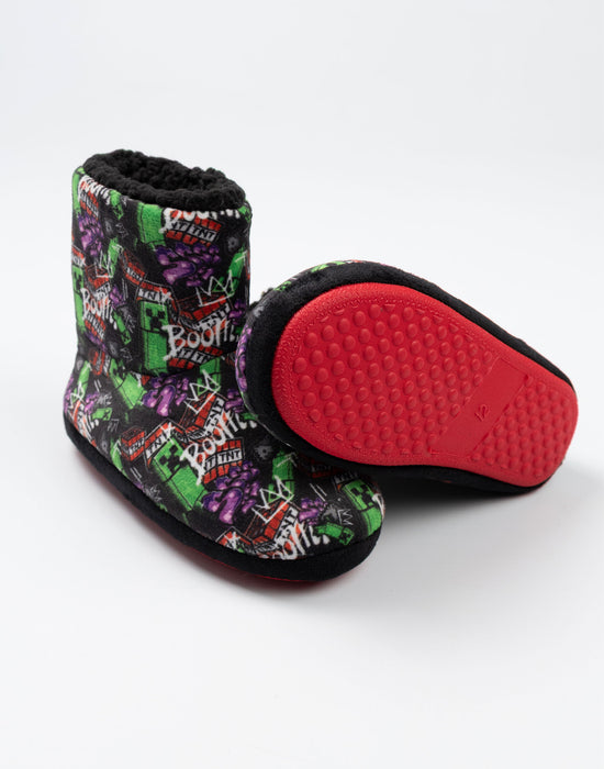 Minecraft Grafitti All Over Print Boys Multicoloured Slipper Boots