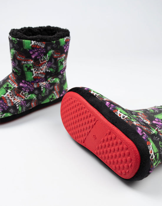 Minecraft Grafitti All Over Print Boys Multicoloured Slipper Boots