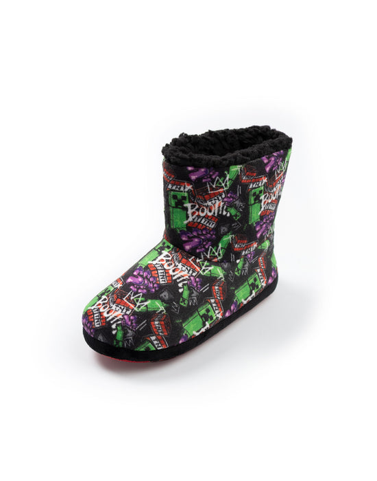 Minecraft Grafitti All Over Print Boys Multicoloured Slipper Boots