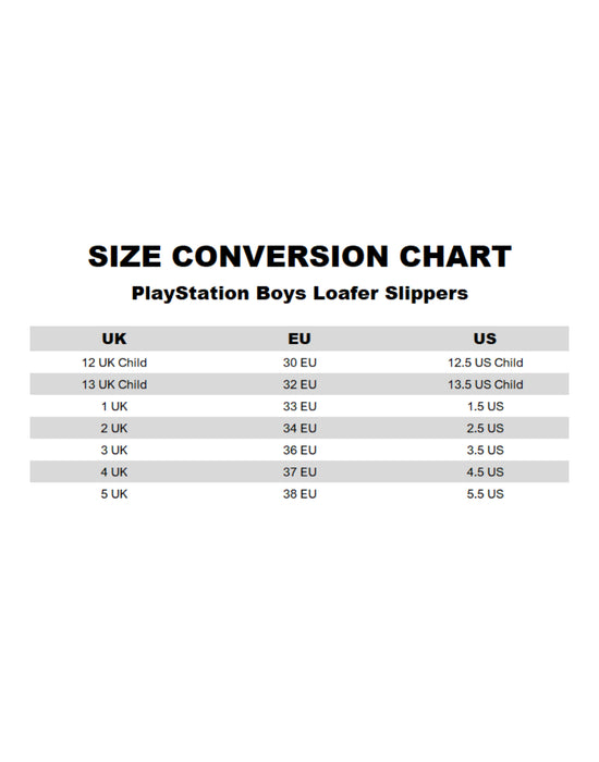 PlayStation Controller Symbols Boys Black Slip On Loafer Slippers