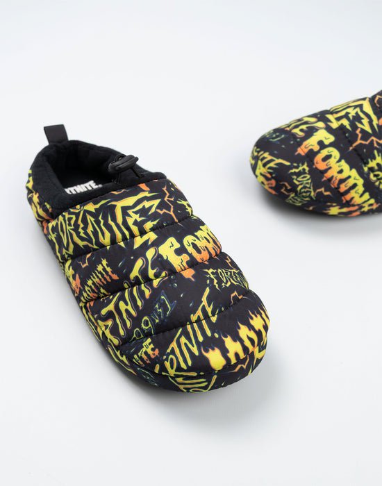 Fortnite Logo Boys Multicoloured Slip On Loafer Slippers