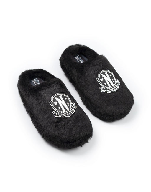 Wednesday Logo Girls Black Mule Slippers
