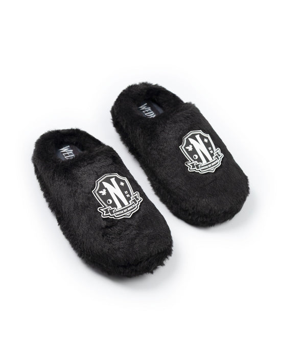Wednesday Logo Girls Black Mule Slippers