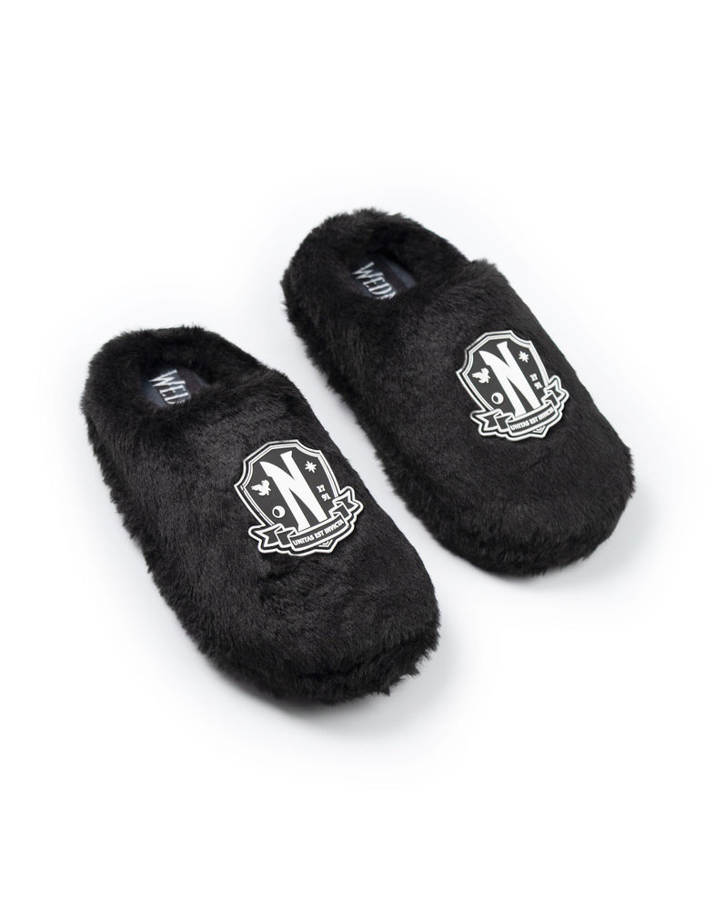 Wednesday Logo Girls Black Mule Slippers