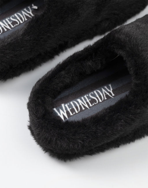 Wednesday Logo Girls Black Mule Slippers