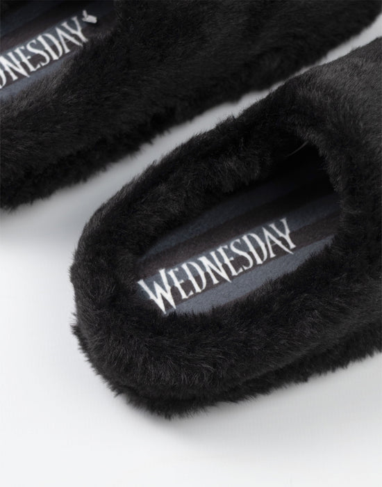 Wednesday Logo Girls Black Mule Slippers