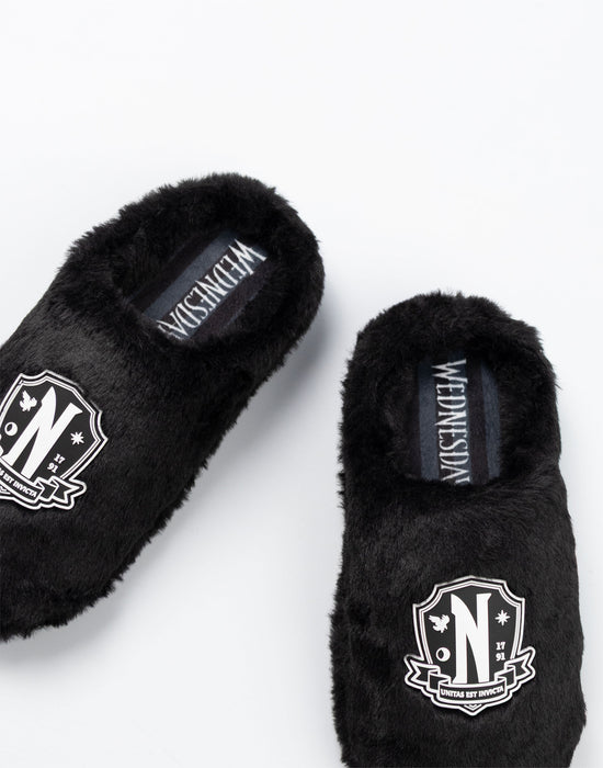 Wednesday Logo Girls Black Mule Slippers