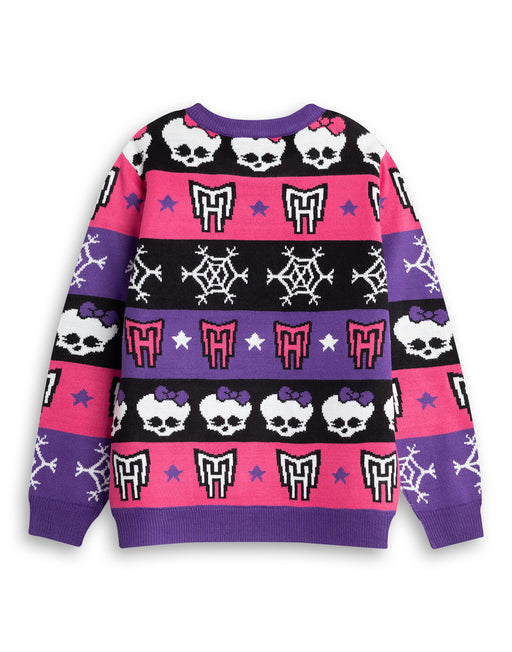 Monster High SKull & Snowflake Fairisle Girls Multicoloured Christmas Jumper