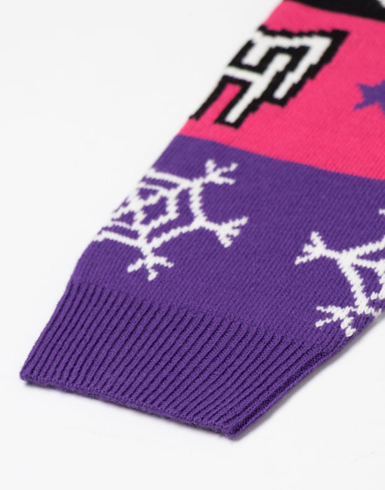 Monster High SKull & Snowflake Fairisle Girls Multicoloured Christmas Jumper