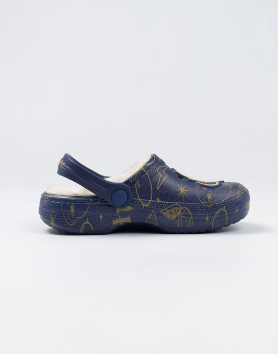 Harry Potter Logo Fur Lined Girls Navy Clogs
