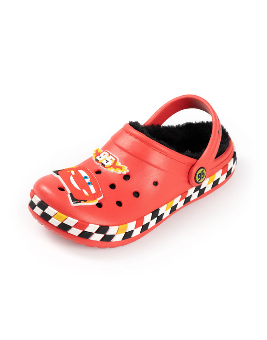 Disney Cars Lightning Mcqueen Fur Lined Boys Red Clogs