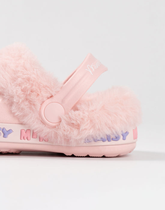 Disney Minnie Mouse Minnie and Daisy Fur Lined Girls Pink Clogs