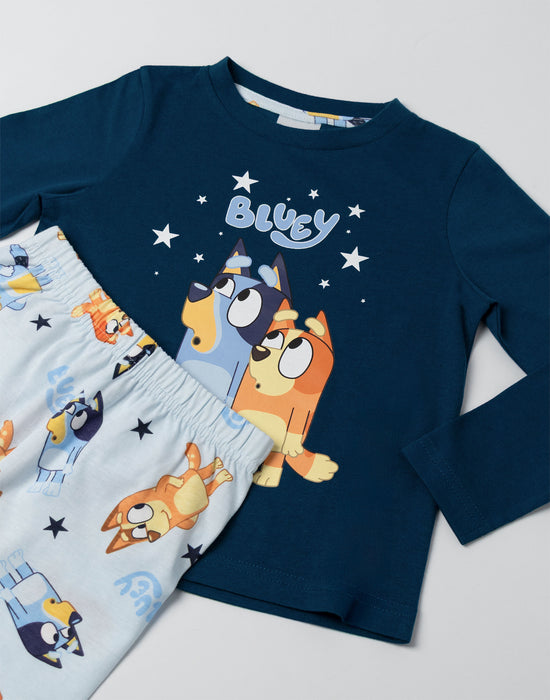 Bluey Family Unisex Kids Navy Long Sleeve Long Leg Pyjama Set