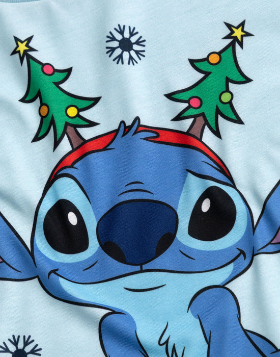 Lilo & Stitch Christmas Unisex Kids Blue Long Sleeve Long Leg Pyjama Set