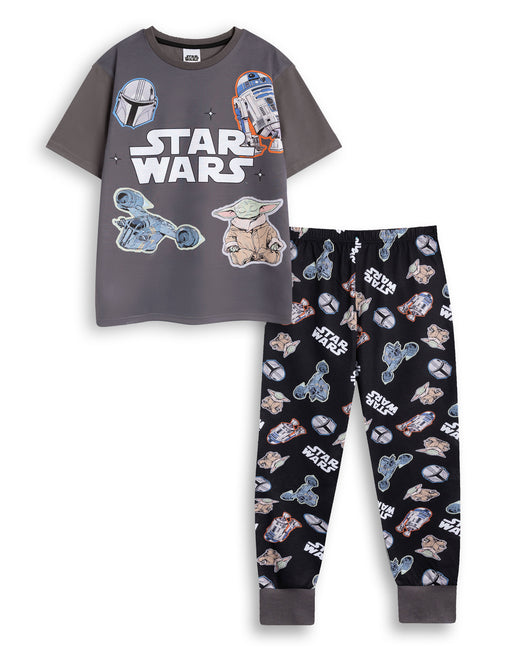 Star Wars Character Unisex Kids Grey Short Sleeve Long Leg Pyjama Set