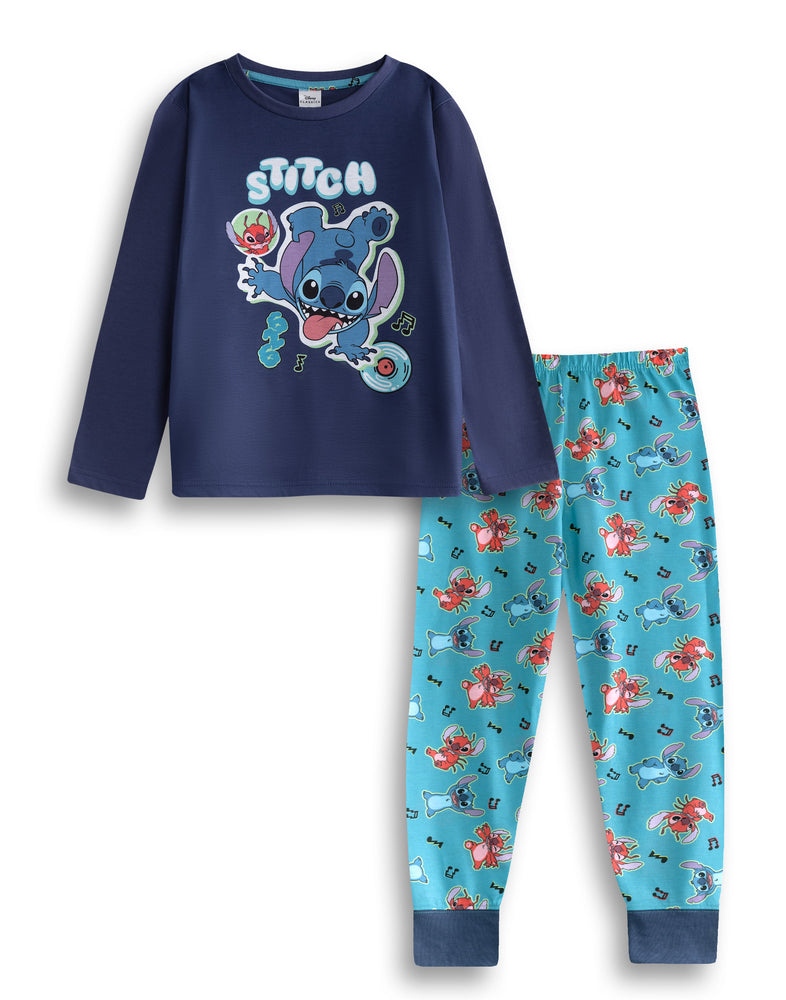 Lilo & Stitch Character Boys Navy Long Sleeve Long Leg Pyjama Set