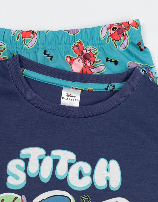 Lilo & Stitch Character Boys Navy Long Sleeve Long Leg Pyjama Set