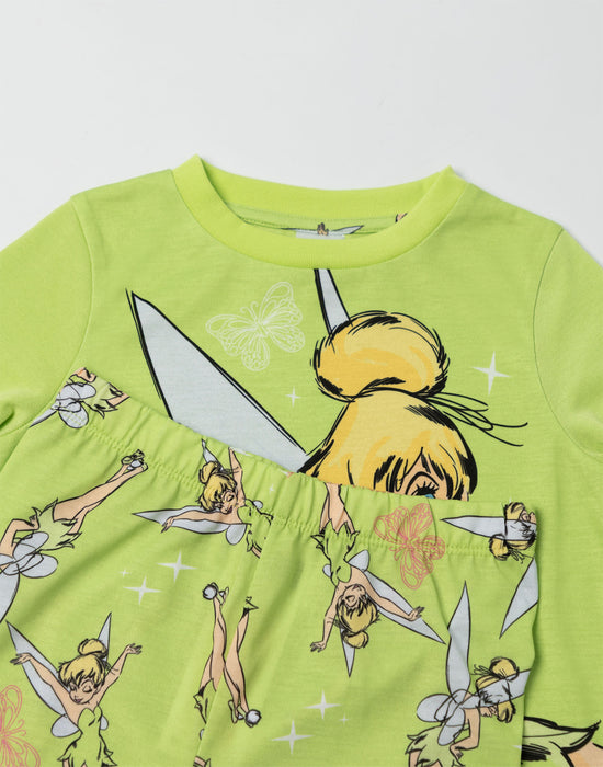 Disney Tinkerbell Character Girls Green Long Sleeve Long Leg Pyjama Set