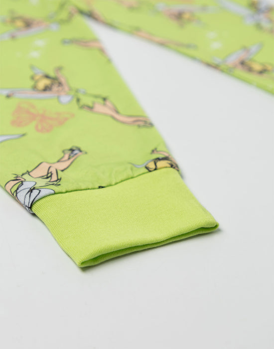 Disney Tinkerbell Character Girls Green Long Sleeve Long Leg Pyjama Set