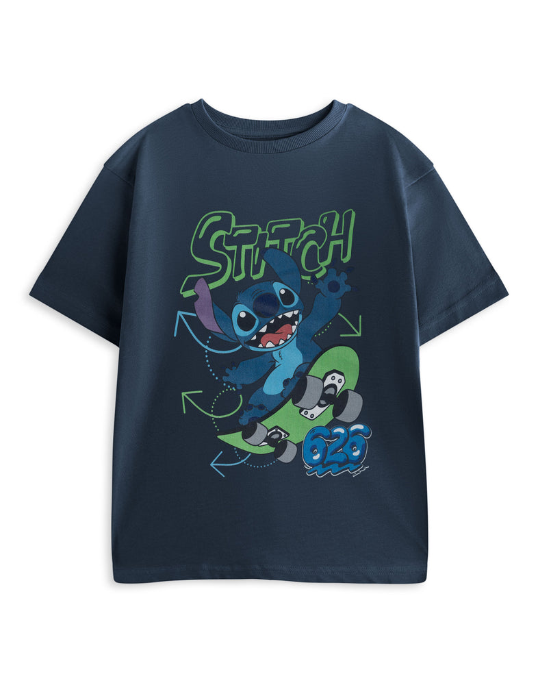 Disney Skateboard Lilo & Stitch Boys Blue Short Sleeved T-Shirt
