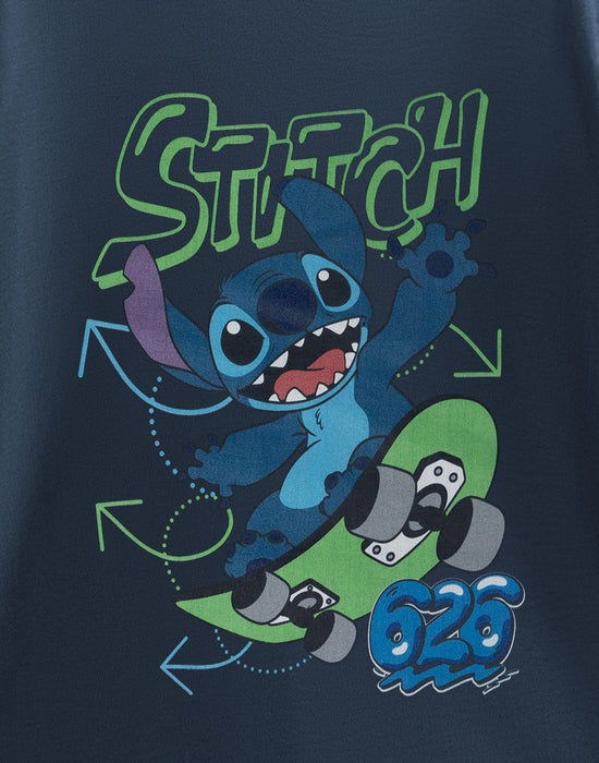 Disney Skateboard Lilo & Stitch Boys Blue Short Sleeved T-Shirt