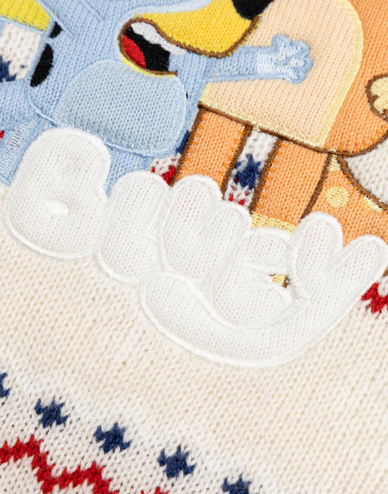 Bluey Family Kids Beige Christmas Jumper