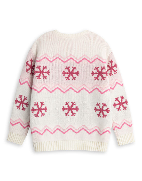 Bluey Character Girls Beige Christmas Jumper