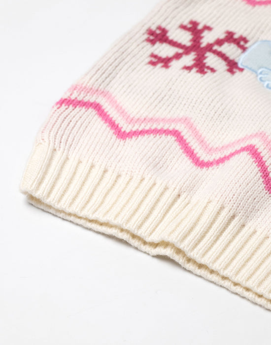 Bluey Character Girls Beige Christmas Jumper