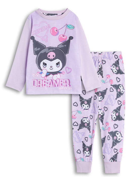 Hello Kitty Kuromi Girls Multicoloured Long Sleeve Long Leg Pyjama Set