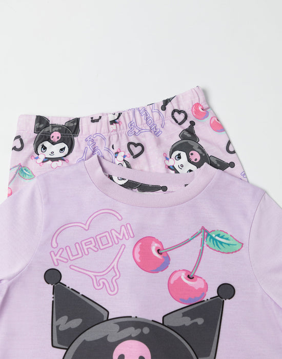 Hello Kitty Kuromi Girls Multicoloured Long Sleeve Long Leg Pyjama Set
