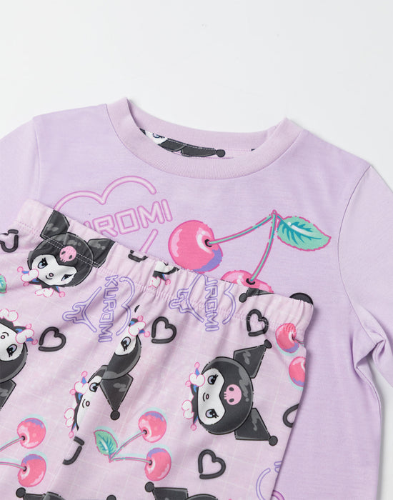 Hello Kitty Kuromi Girls Multicoloured Long Sleeve Long Leg Pyjama Set