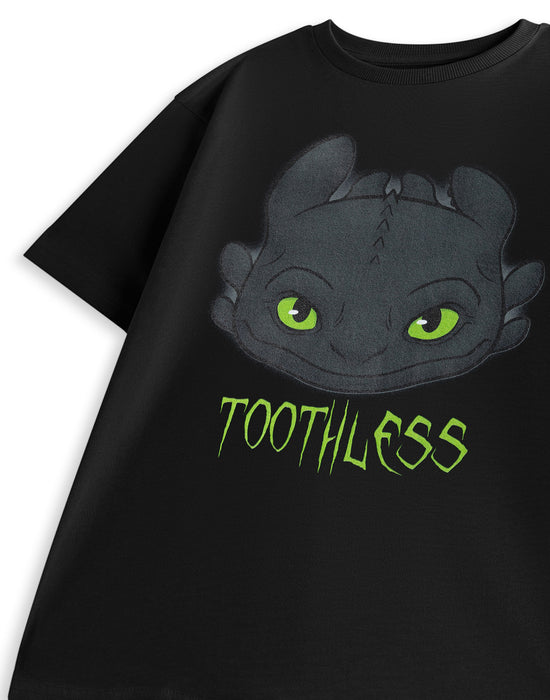 How to Train Your Dragon Toothless Boys Black Short Sleeved T-Shirt