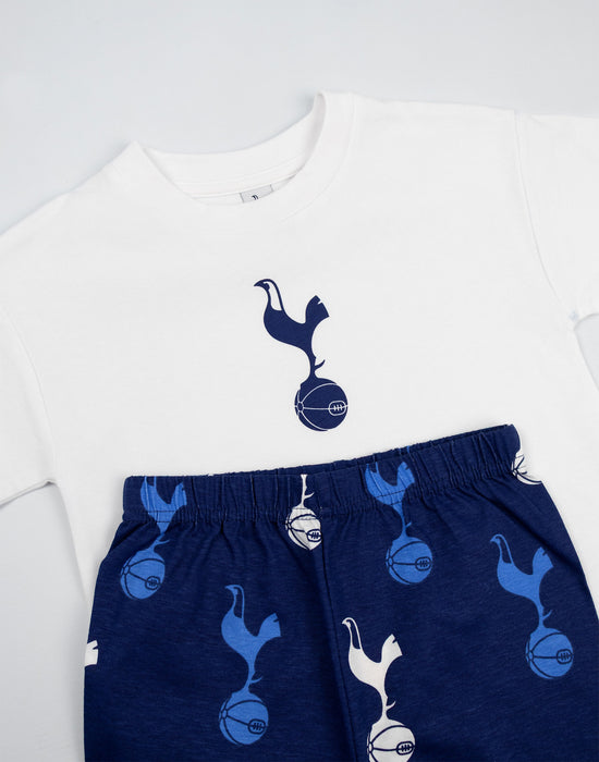 Tottenham Hotspur Logo Boys Multicoloured Short Sleeve Long Leg Pyjama Set