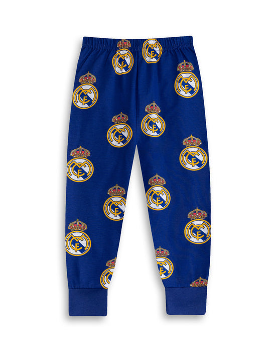 Real Madrid Logo Boys Multicoloured Short Sleeve Long Leg Pyjama Set
