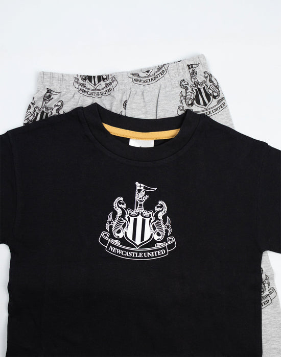 Newcastle United Logo Boys Multicoloured Short Sleeve Long Leg Pyjama Set
