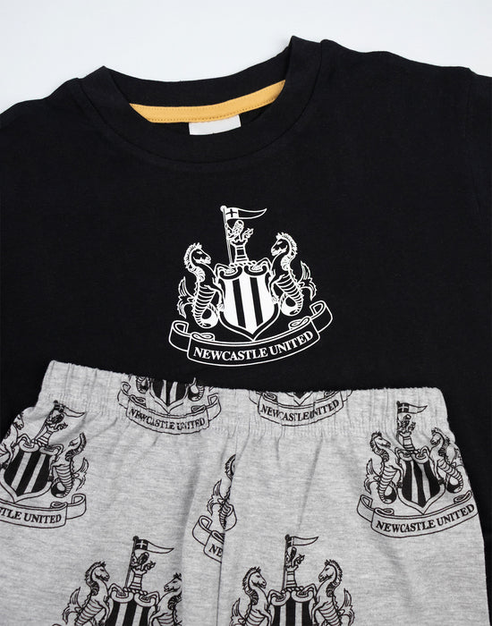 Newcastle United Logo Boys Multicoloured Short Sleeve Long Leg Pyjama Set