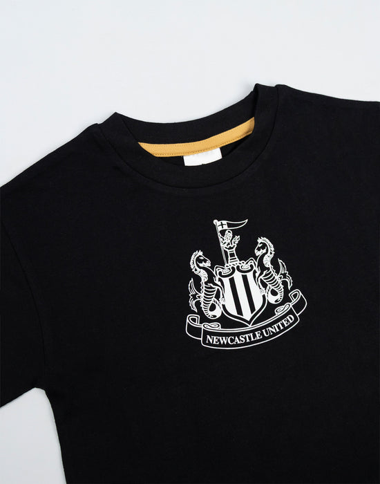 Newcastle United Logo Boys Multicoloured Short Sleeve Long Leg Pyjama Set