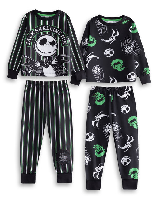 Disney NMBC Unisex Kids Black Multi-Pack of 2 Long Sleeve Long Leg Pyjama Set