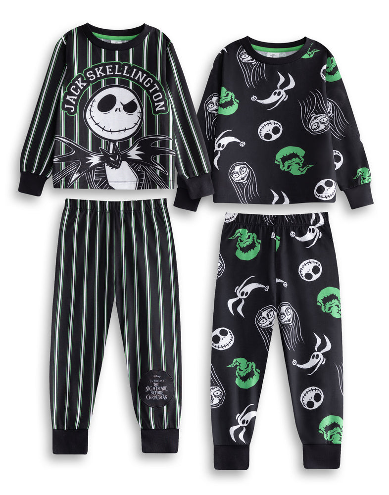 Disney NMBC Unisex Kids Black Multi-Pack of 2 Long Sleeve Long Leg Pyjama Set